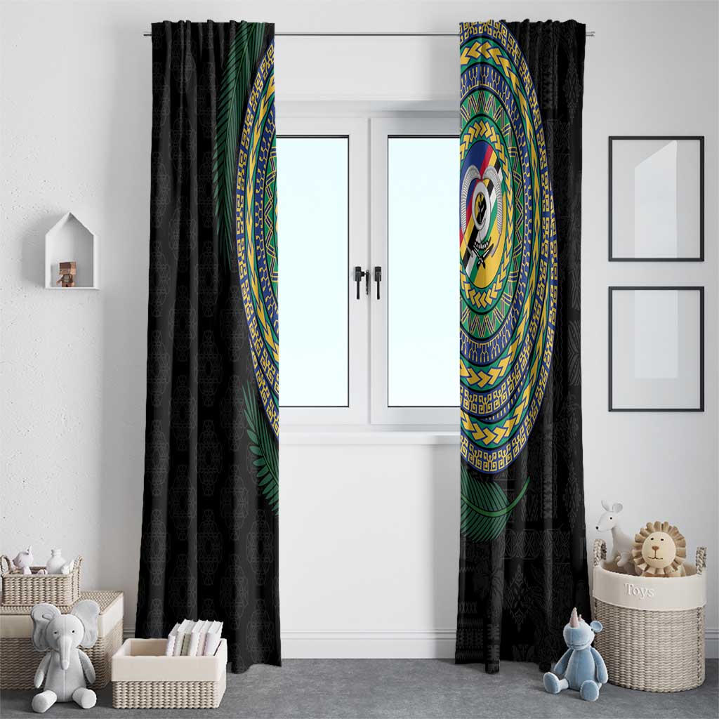 Torba Tribal Tattoo with Namele Leaves Window Curtain LT03 - Polynesian Pride