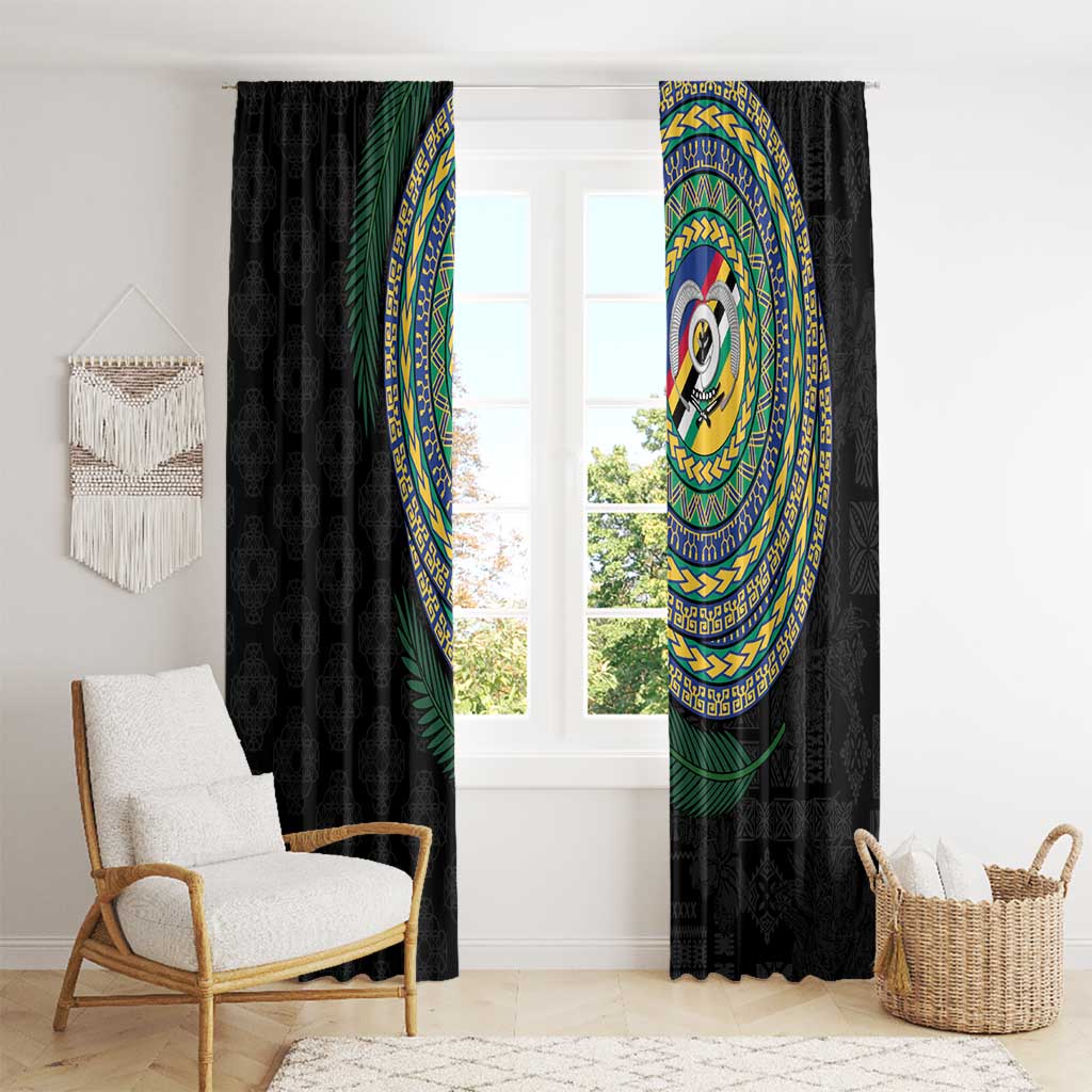 Torba Tribal Tattoo with Namele Leaves Window Curtain LT03 - Polynesian Pride