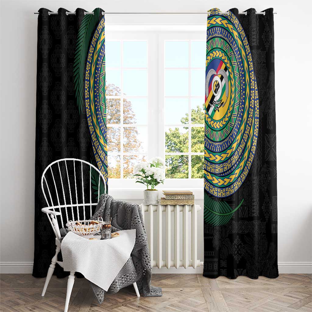 Torba Tribal Tattoo with Namele Leaves Window Curtain LT03 - Polynesian Pride