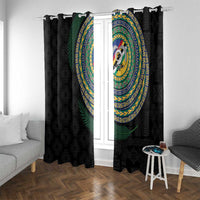 Torba Tribal Tattoo with Namele Leaves Window Curtain LT03 With Grommets Black - Polynesian Pride