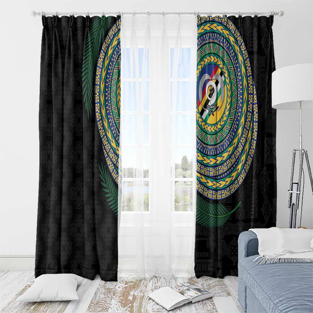 Torba Tribal Tattoo with Namele Leaves Window Curtain LT03 - Polynesian Pride