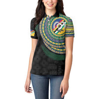 Torba Tribal Tattoo with Namele Leaves Women Polo Shirt
