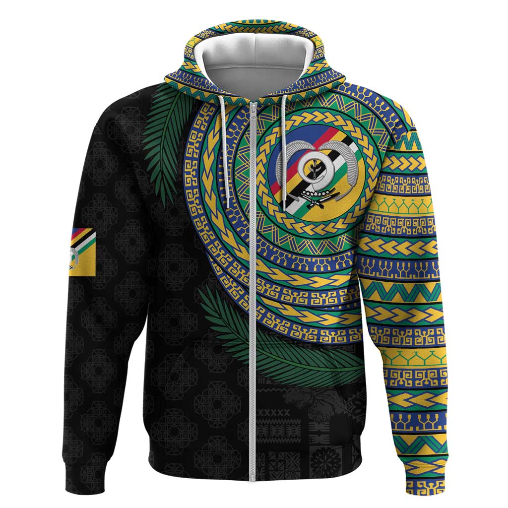 Torba Tribal Tattoo with Namele Leaves Zip Hoodie