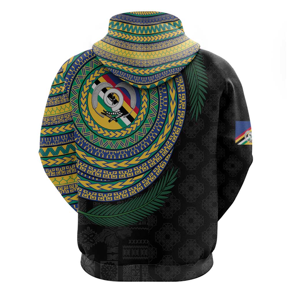 Torba Tribal Tattoo with Namele Leaves Zip Hoodie