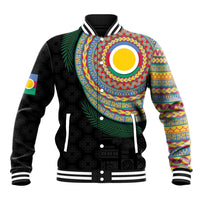 Shefa Tribal Tattoo with Namele Leaves Baseball Jacket LT03 Unisex Black - Polynesian Pride