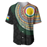 Shefa Tribal Tattoo with Namele Leaves Baseball Jersey LT03 Black - Polynesian Pride