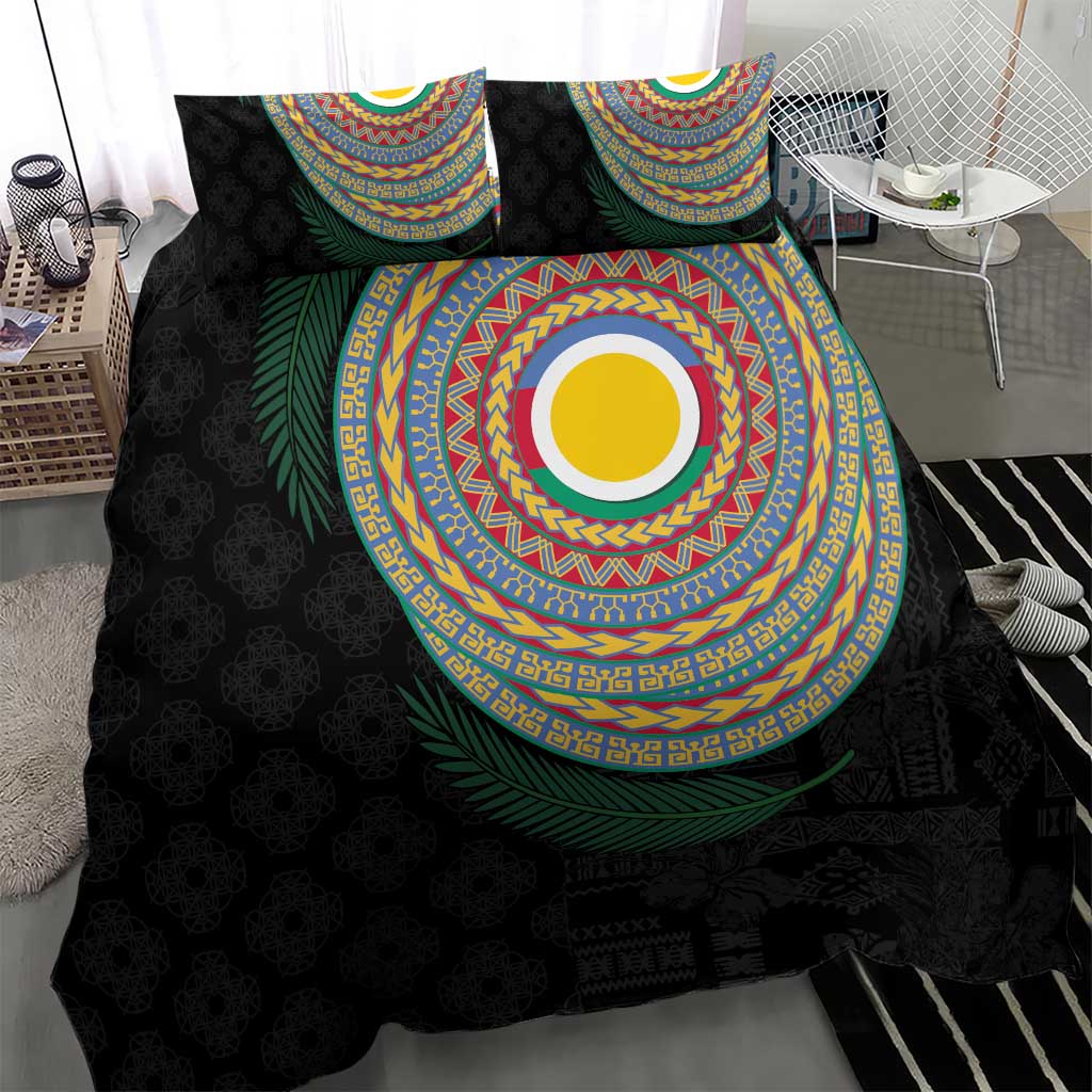 Shefa Tribal Tattoo with Namele Leaves Bedding Set