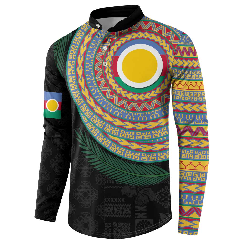 Shefa Tribal Tattoo with Namele Leaves Button Sweatshirt LT03 - Polynesian Pride