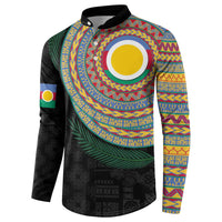 Shefa Tribal Tattoo with Namele Leaves Button Sweatshirt LT03 - Polynesian Pride