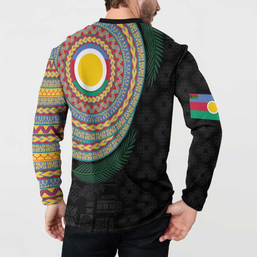 Shefa Tribal Tattoo with Namele Leaves Button Sweatshirt LT03 - Polynesian Pride