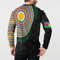 Shefa Tribal Tattoo with Namele Leaves Button Sweatshirt LT03 - Polynesian Pride