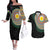 Shefa Tribal Tattoo with Namele Leaves Couples Matching Off The Shoulder Long Sleeve Dress and Hawaiian Shirt