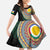 Shefa Tribal Tattoo with Namele Leaves Family Matching Off The Shoulder Long Sleeve Dress and Hawaiian Shirt