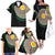 Shefa Tribal Tattoo with Namele Leaves Family Matching Off The Shoulder Long Sleeve Dress and Hawaiian Shirt