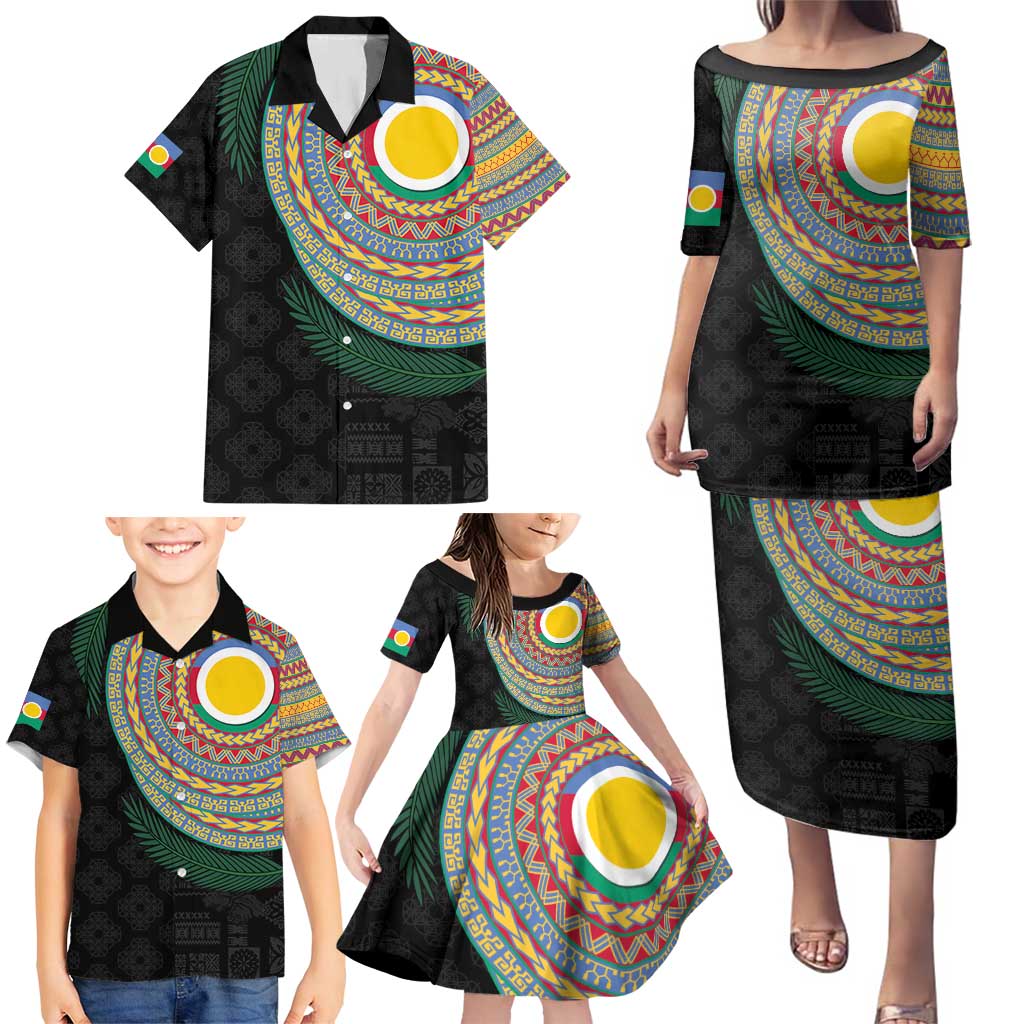 Shefa Tribal Tattoo with Namele Leaves Family Matching Puletasi and Hawaiian Shirt LT03 - Polynesian Pride