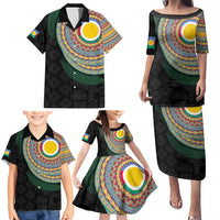 Shefa Tribal Tattoo with Namele Leaves Family Matching Puletasi and Hawaiian Shirt LT03 - Polynesian Pride