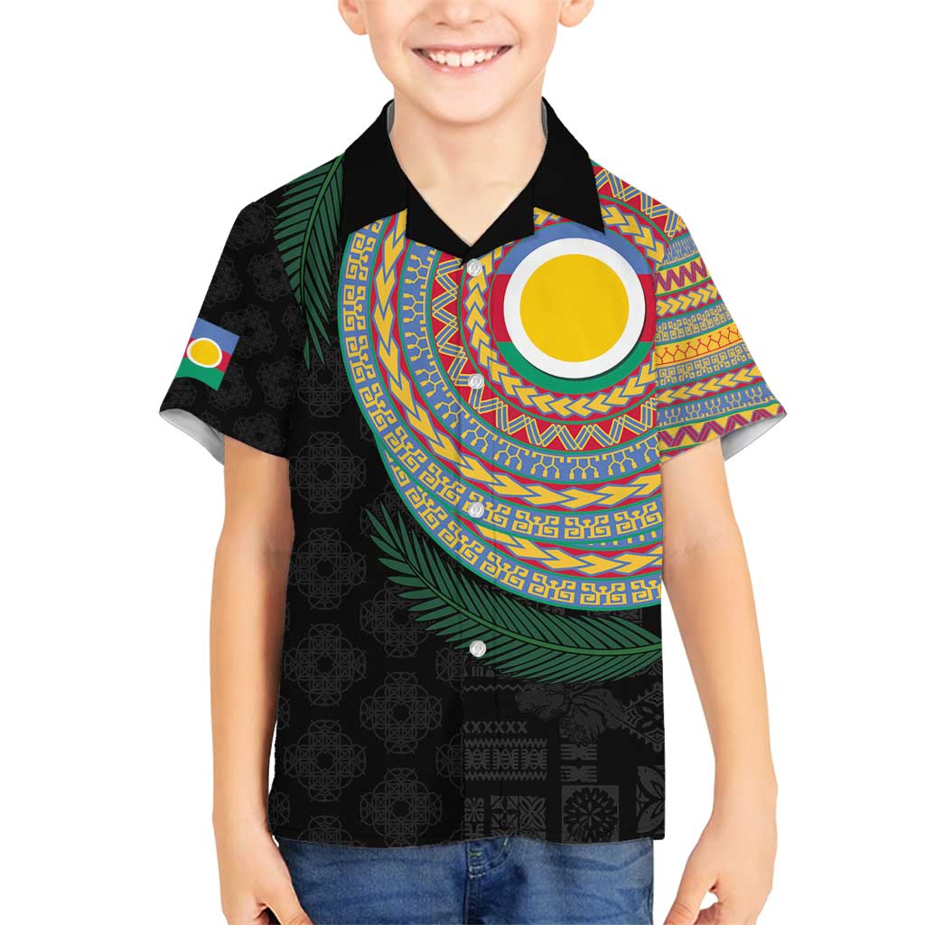 Shefa Tribal Tattoo with Namele Leaves Family Matching Summer Maxi Dress and Hawaiian Shirt