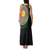 Shefa Tribal Tattoo with Namele Leaves Family Matching Tank Maxi Dress and Hawaiian Shirt