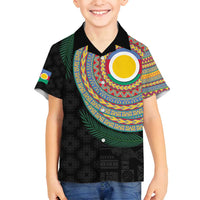 Shefa Tribal Tattoo with Namele Leaves Family Matching Tank Maxi Dress and Hawaiian Shirt