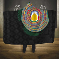 Shefa Tribal Tattoo with Namele Leaves Hooded Blanket