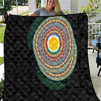 Shefa Tribal Tattoo with Namele Leaves Quilt LT03 Black - Polynesian Pride