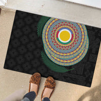 Shefa Tribal Tattoo with Namele Leaves Rubber Doormat LT03 - Polynesian Pride
