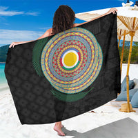 Shefa Tribal Tattoo with Namele Leaves Sarong LT03 One Size 44 x 66 inches Black - Polynesian Pride