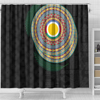 Shefa Tribal Tattoo with Namele Leaves Shower Curtain