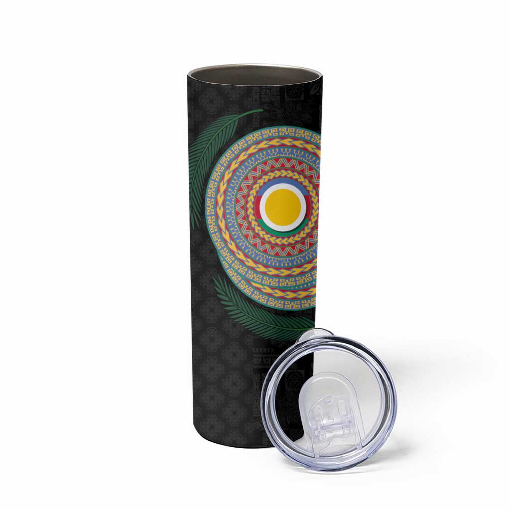 Shefa Tribal Tattoo with Namele Leaves Skinny Tumbler