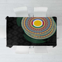 Shefa Tribal Tattoo with Namele Leaves Tablecloth LT03 Black - Polynesian Pride