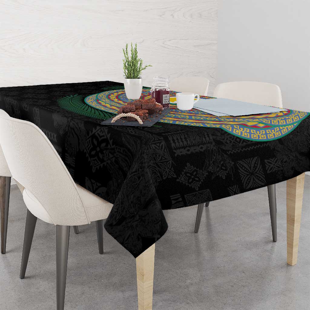 Shefa Tribal Tattoo with Namele Leaves Tablecloth LT03 - Polynesian Pride