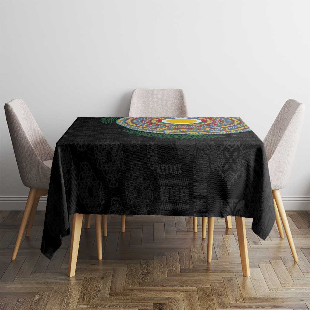 Shefa Tribal Tattoo with Namele Leaves Tablecloth LT03 - Polynesian Pride