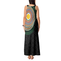 Shefa Tribal Tattoo with Namele Leaves Tank Maxi Dress
