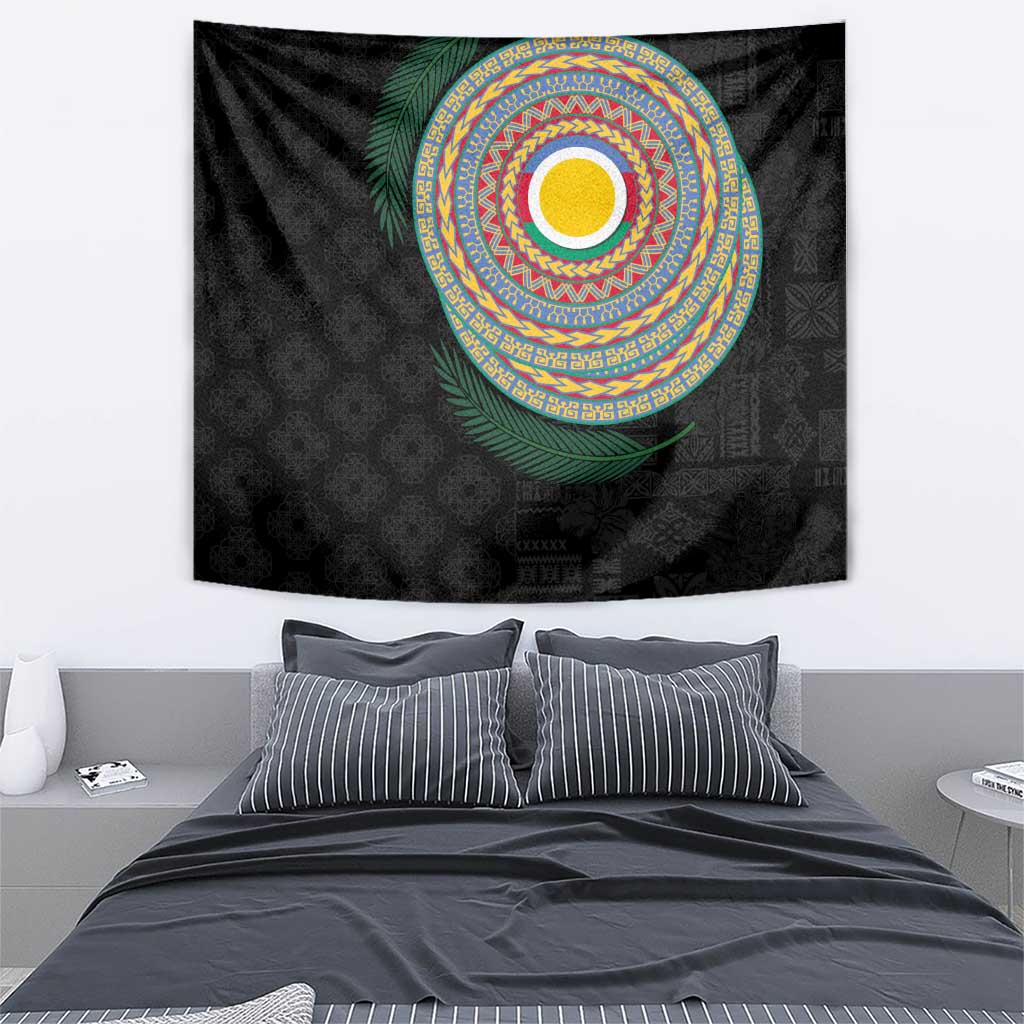 Shefa Tribal Tattoo with Namele Leaves Tapestry