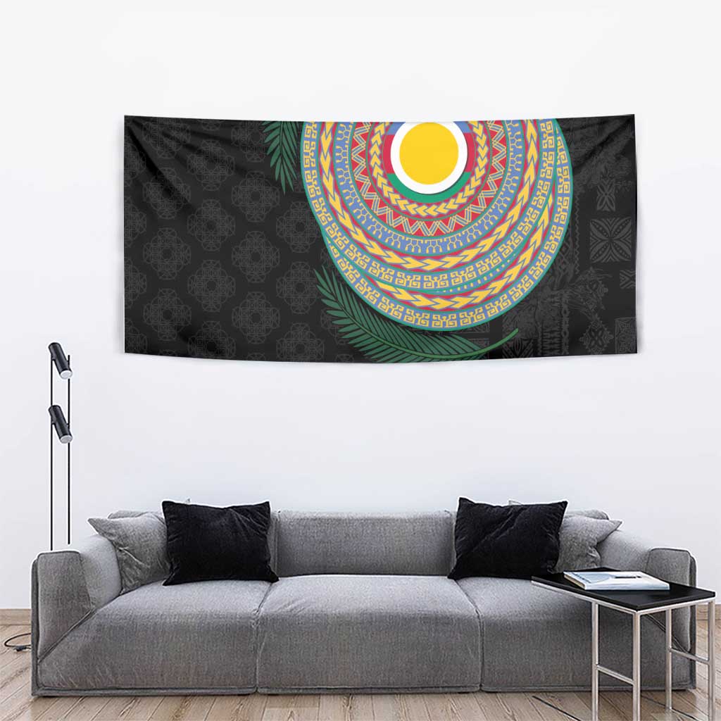 Shefa Tribal Tattoo with Namele Leaves Tapestry