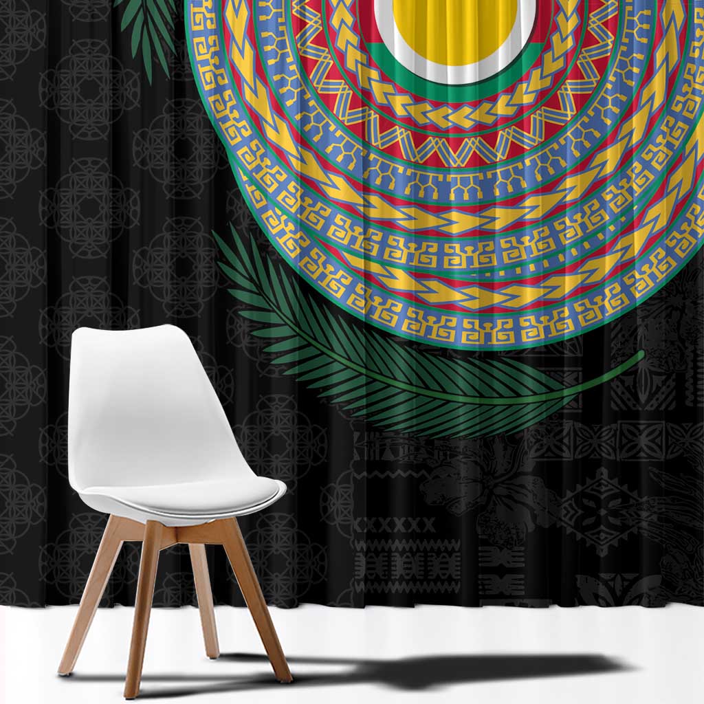 Shefa Tribal Tattoo with Namele Leaves Window Curtain LT03 - Polynesian Pride