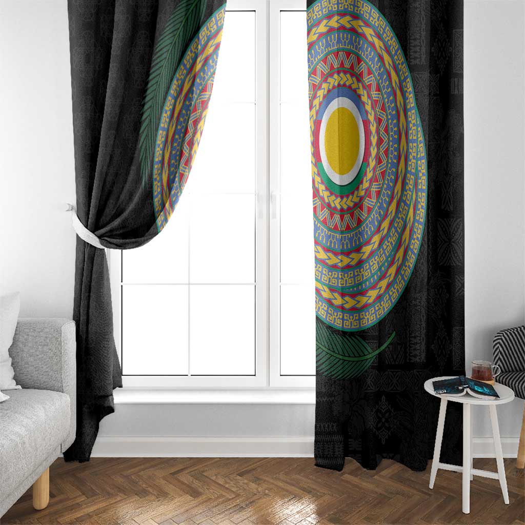 Shefa Tribal Tattoo with Namele Leaves Window Curtain LT03 - Polynesian Pride