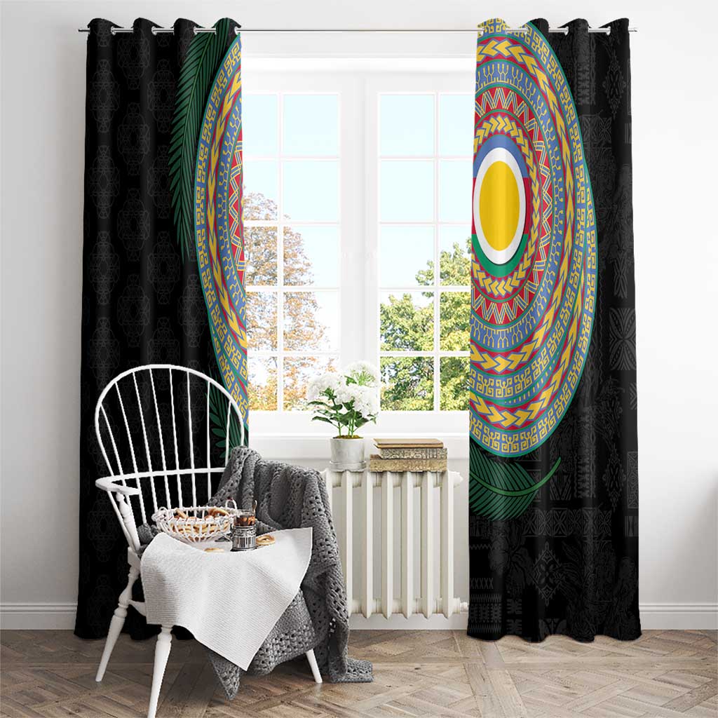 Shefa Tribal Tattoo with Namele Leaves Window Curtain LT03 - Polynesian Pride