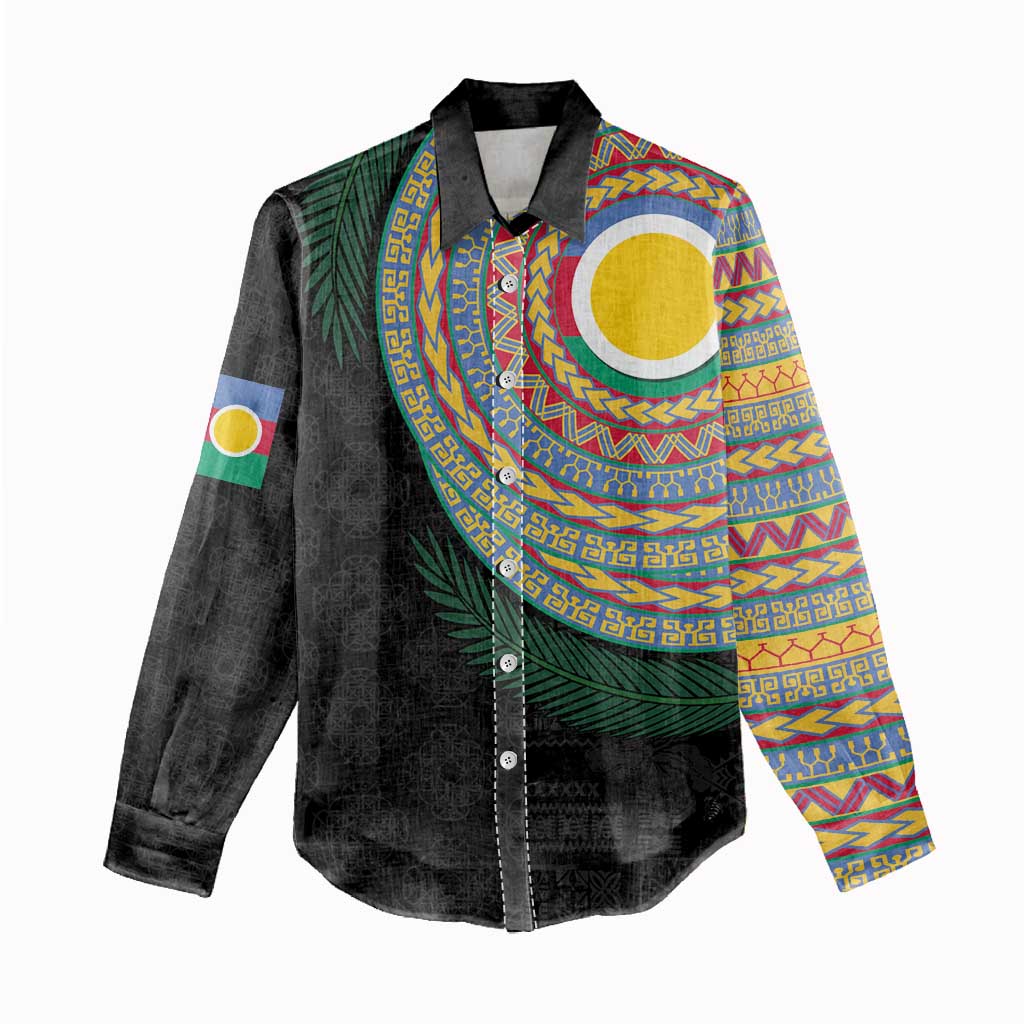 Shefa Tribal Tattoo with Namele Leaves Women Casual Shirt