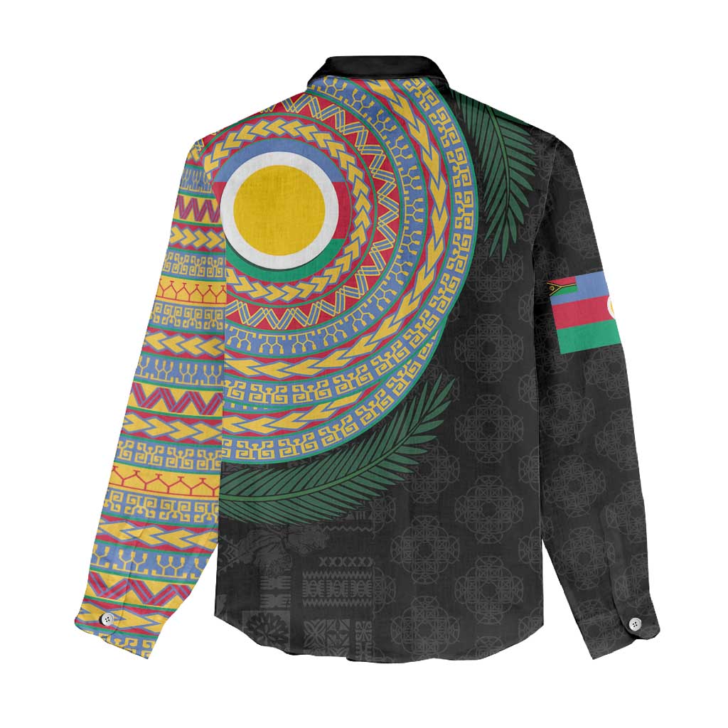 Shefa Tribal Tattoo with Namele Leaves Women Casual Shirt