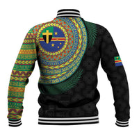 Tafea Tribal Tattoo with Namele Leaves Baseball Jacket LT03 - Polynesian Pride