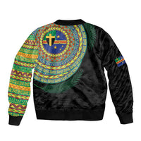 Tafea Tribal Tattoo with Namele Leaves Bomber Jacket LT03 - Polynesian Pride