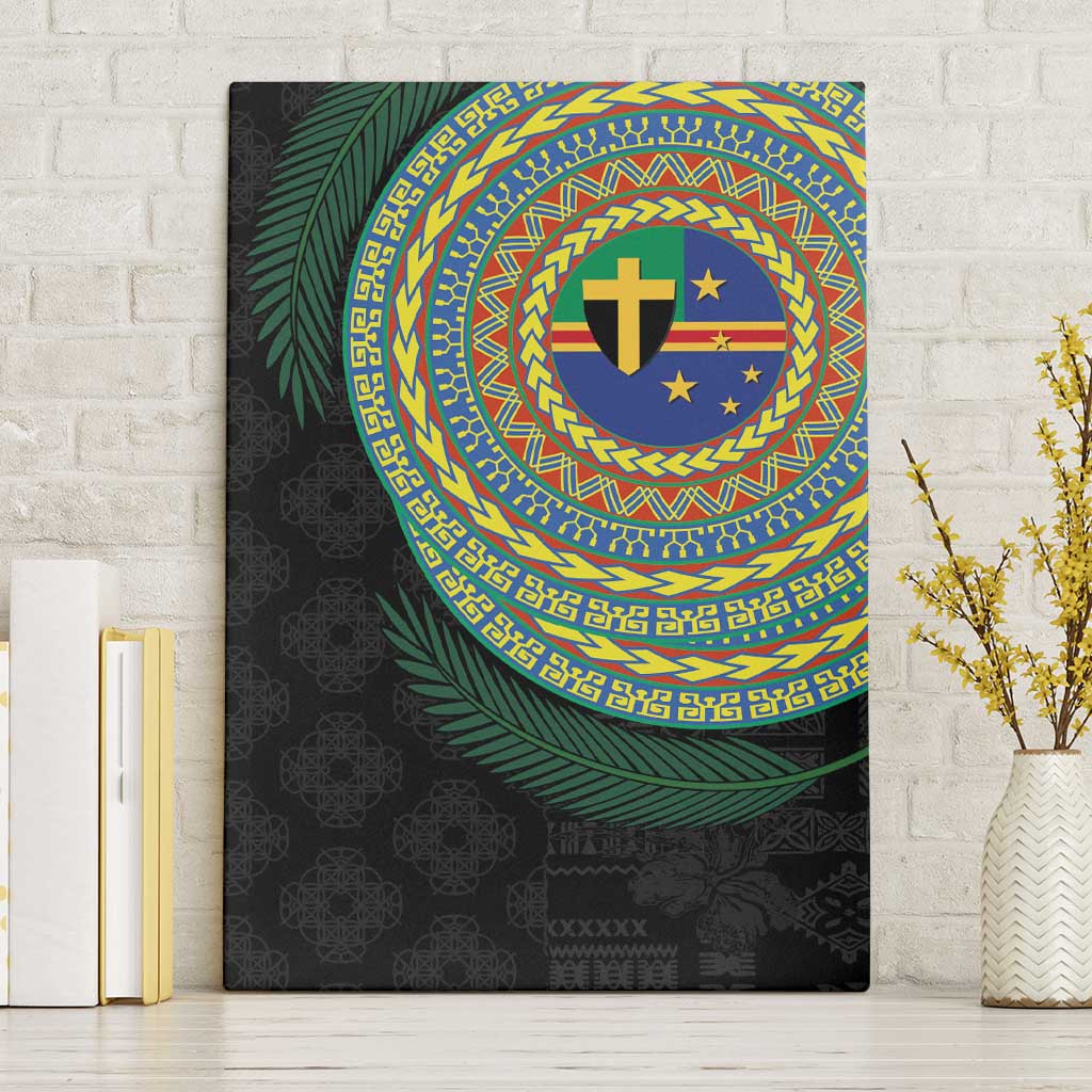 Tafea Tribal Tattoo with Namele Leaves Canvas Wall Art