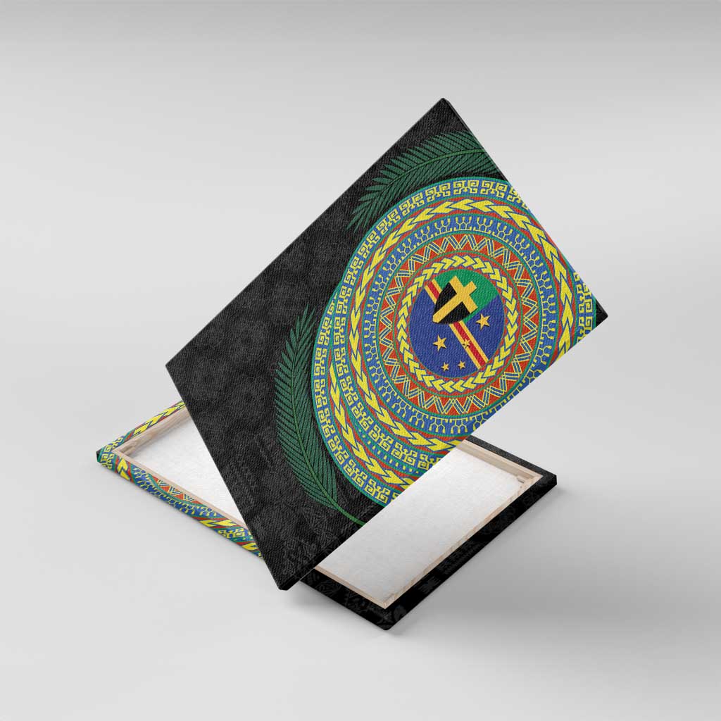 Tafea Tribal Tattoo with Namele Leaves Canvas Wall Art