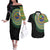 Tafea Tribal Tattoo with Namele Leaves Couples Matching Off The Shoulder Long Sleeve Dress and Hawaiian Shirt
