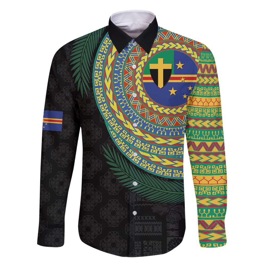 Tafea Tribal Tattoo with Namele Leaves Family Matching Summer Maxi Dress and Hawaiian Shirt