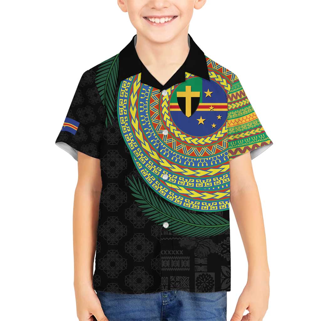 Tafea Tribal Tattoo with Namele Leaves Family Matching Summer Maxi Dress and Hawaiian Shirt