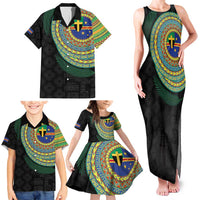 Tafea Tribal Tattoo with Namele Leaves Family Matching Tank Maxi Dress and Hawaiian Shirt