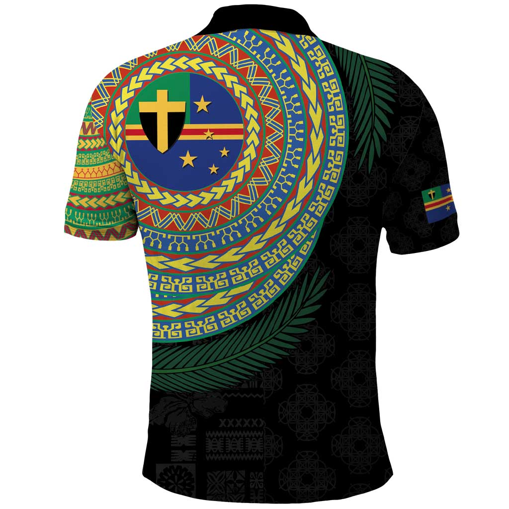 Tafea Tribal Tattoo with Namele Leaves Polo Shirt