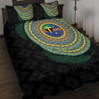Tafea Tribal Tattoo with Namele Leaves Quilt Bed Set